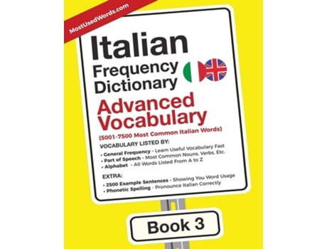 Livro Italian Frequency Dictionary - Advanced Vocabulary 5001-7500 Most Common Italian Words De Mostusedwords (inglês)