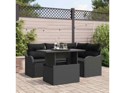 Vidaxl Conjunto De Jantar Para Exterior 5 Unid. Preto Rattan Sintético
