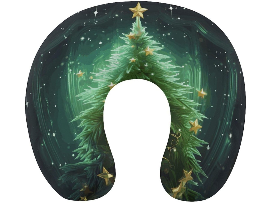 Almofada de Viagem em Formato Árvore Natal Verde | S/MARCA