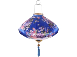 Lanterna Decorativa Suspensa Para Varanda, Em Arame E Tecido Azul, Para Decoração Externa.