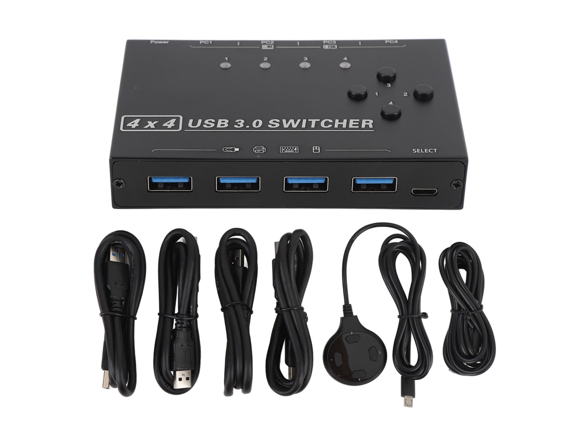 Switch Usb3.0 5gbps Hub Switch Usb De 4 Portas Para Computadores Teclado Mouse