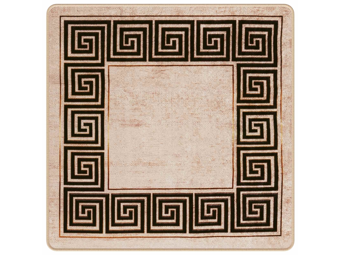 Conjunto 1 Tapete Runner Vidaxl Preto Poliéster (100 X 100 Cm)
