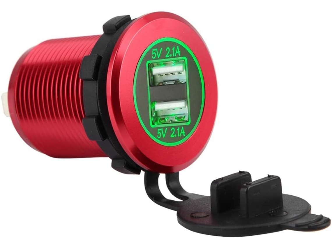 Adaptador de Carregador Veicular Usb Duplo 4.2a, Tomada Elétrica À Prova D'água SFUSHOS