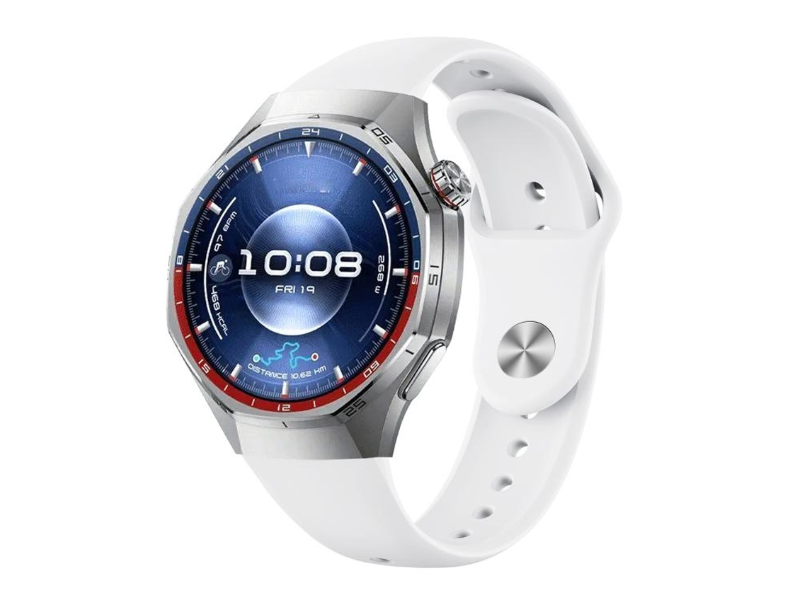 Bracelete para Huawei Watch Gt 6 Pro Silicone com Fivela Reversa Branca XIAOMOYU