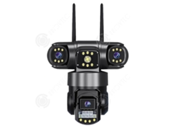 Câmara Inn 4g 2mp 110x63x72cm Câmera De Vigilância Wi Fi Com Três Lentes E Três Telas, Fácil De Instalar, Impermeável Ip66 Preta Innovtec