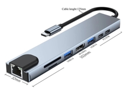 Hub Usb C Adaptador 8 em 1 Hub Usb C Hdmi Ethernet 3 X Leitor de Cartões Usb 3.0 Cartão Sd/Micro Sd Alimentação Fornecida para Macbook Pro YIZHOOD