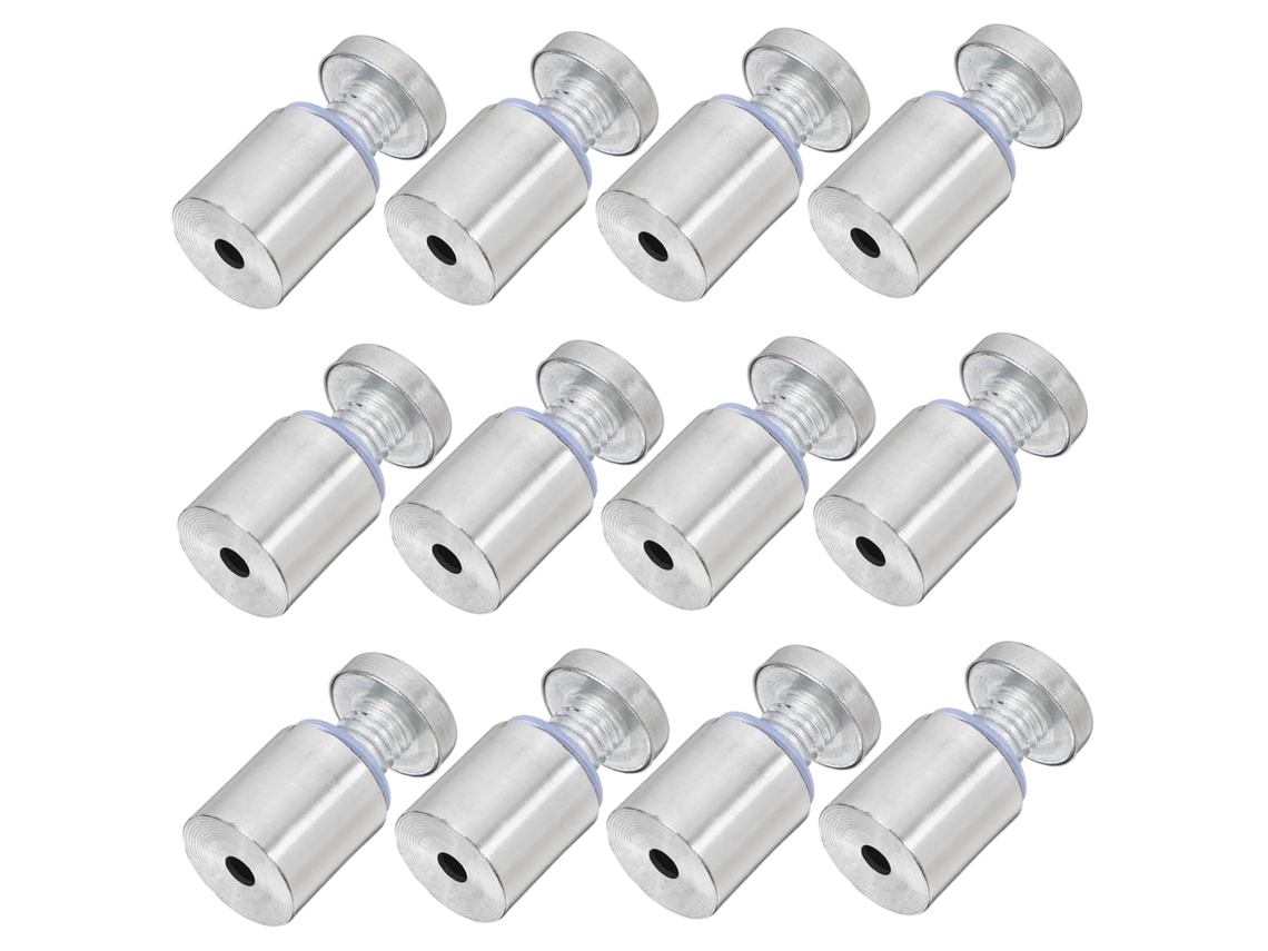 Conjunto De 12 Suportes Parede Em Aço Inoxidável, Fixação Segura E Estética Para Vidro Acrílico, 19x25 Mm, Pacote Com 12 Peças