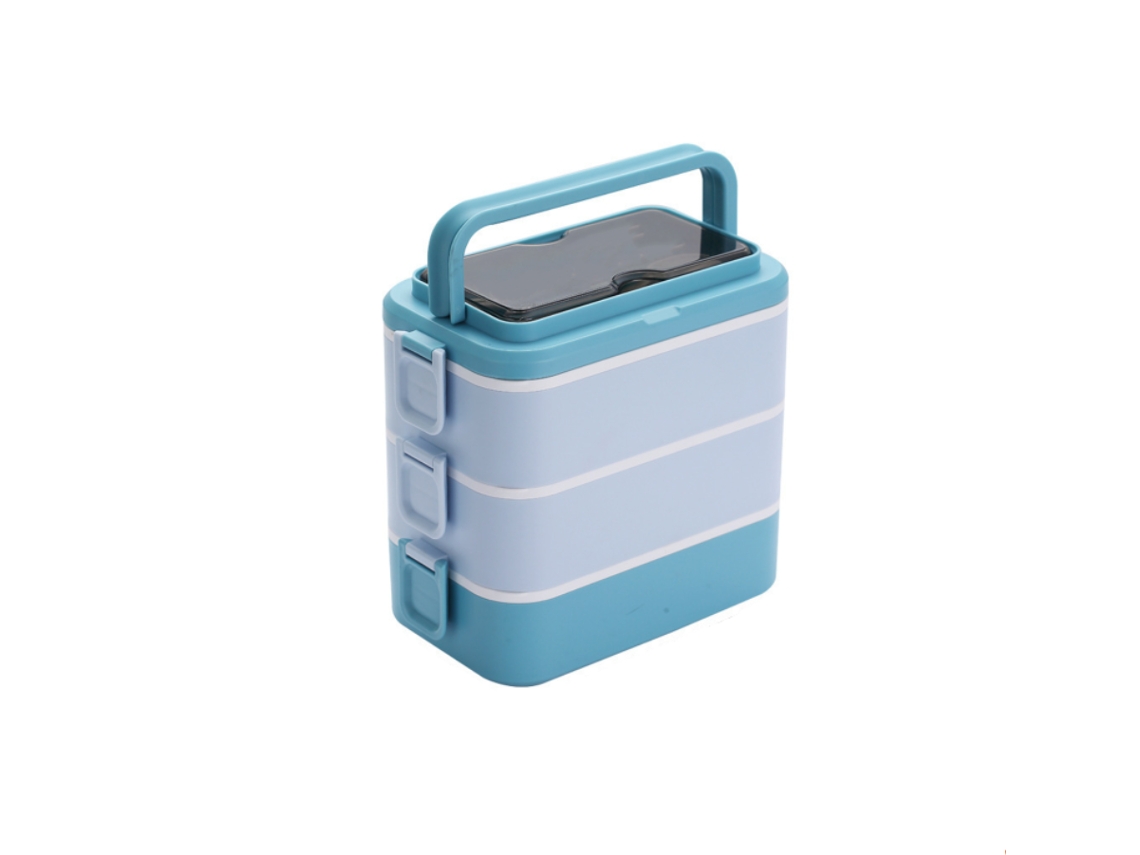 Lancheira Empilhável Para Adultos Bento Box, 3000ml De Grande Capacidade Portátil 3 Camadas, Lancheira Segura Para Micro-ondas À Prova De Va