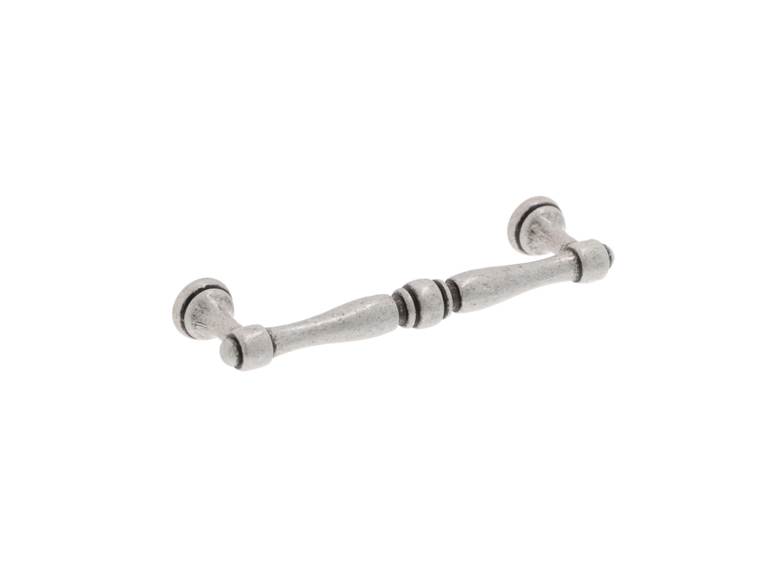 Conjunto de 25 Puxadores HARDWAREXCHANGE em Zamac com 96mm de distância central, prata antiga brilhante