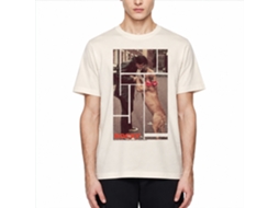 Rockinstone Rocky Movie And Doggy Solid Natural Adult T-shirt Size:s