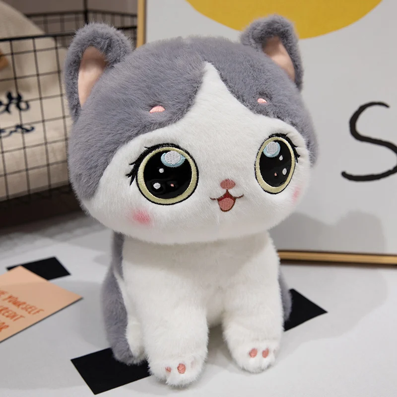 Lindo Gatinho de Pelúcia, da Série Gato Tranquilo. MDUG (cinza, 25cm)
