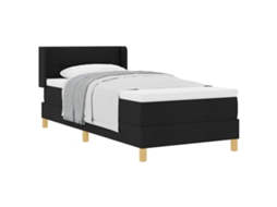 Cama Box com Colchão com Cabeceira Preto 200x100 Cm MAISON EXCLUSIVE