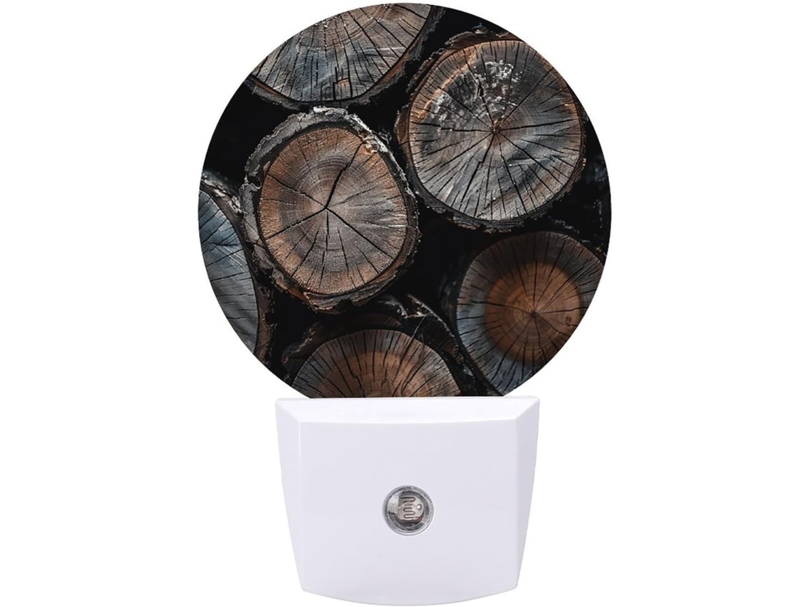 Luminária de parede redonda com recorte, luz noturna LED com sensor de movimento, luz branca suave, ideal para ambientes internos.
