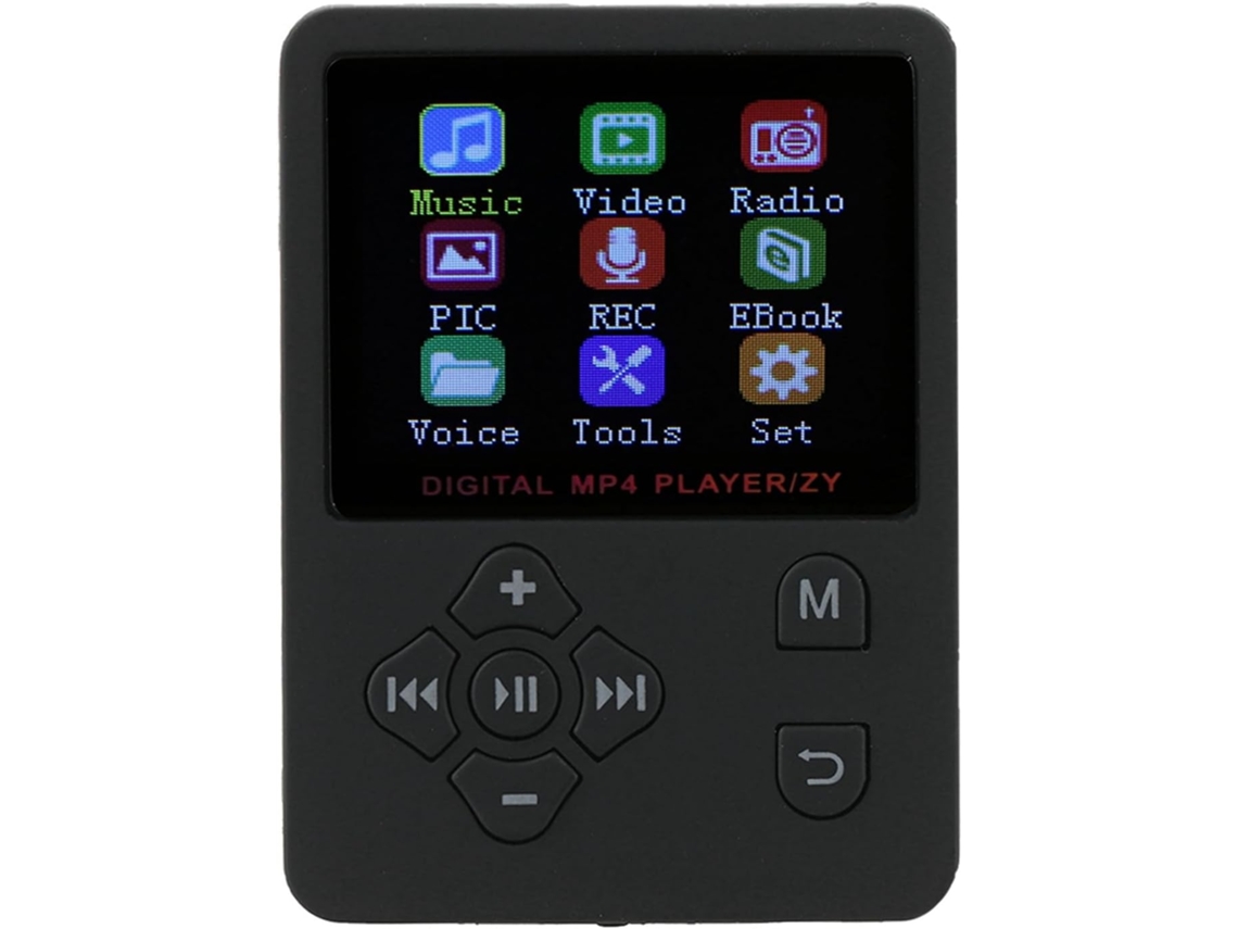 Reprodutor portátil de MP3/MP4 com tela colorida, para amantes da música, compatível com formatos de vídeo (preto)