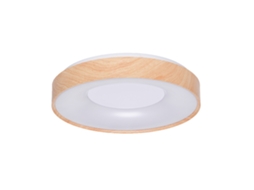 Plafon Led Circular 40w, Cct Selecionável 3000k/4000k/6000k, Ip20, Efeito Madeira, Ø50 Cm