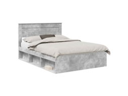 Estrutura da Cama com Cabeceira Cinza Concreto 150x200 cm MAISON EXCLUSIVE