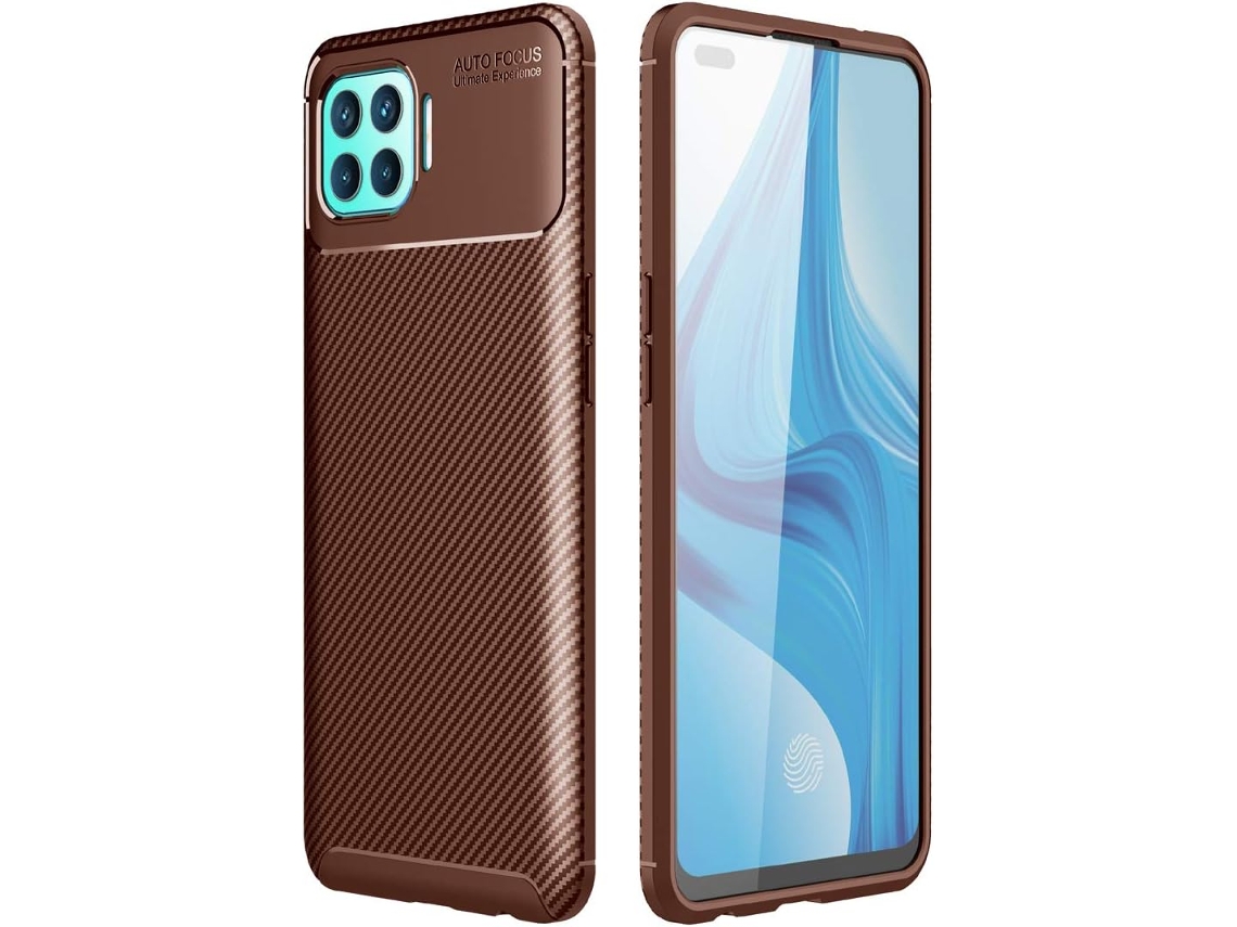 Capa Fibra Fino Ultra para Oppo Oppo A93 HONGWE. Anti-Choque Castanho