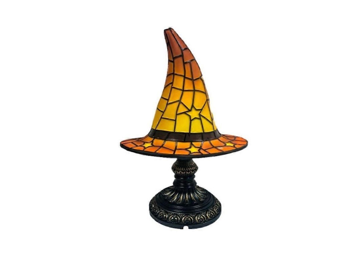 Lâmpada Chapéu De Bruxa Com Design Místico E Luz Quente - Decoração Gótica E Halloween Laranja