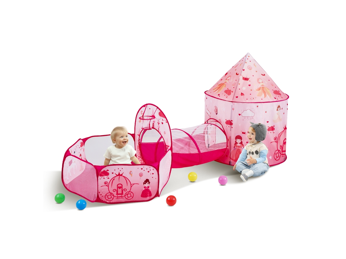 Túnel Brincar Crianças Poliéster 180cm Cores Primárias Brinquedo