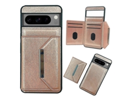 Capa De Celular Com Compartimento Para Cartões E Fivela De Metal De Cor Sólida