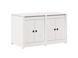 Conjunto 1 Armazenamento De Armários De Cozinha Vidaxl Branco Madeira De Pinho Maciça (106 X 55 X 64 Cm)