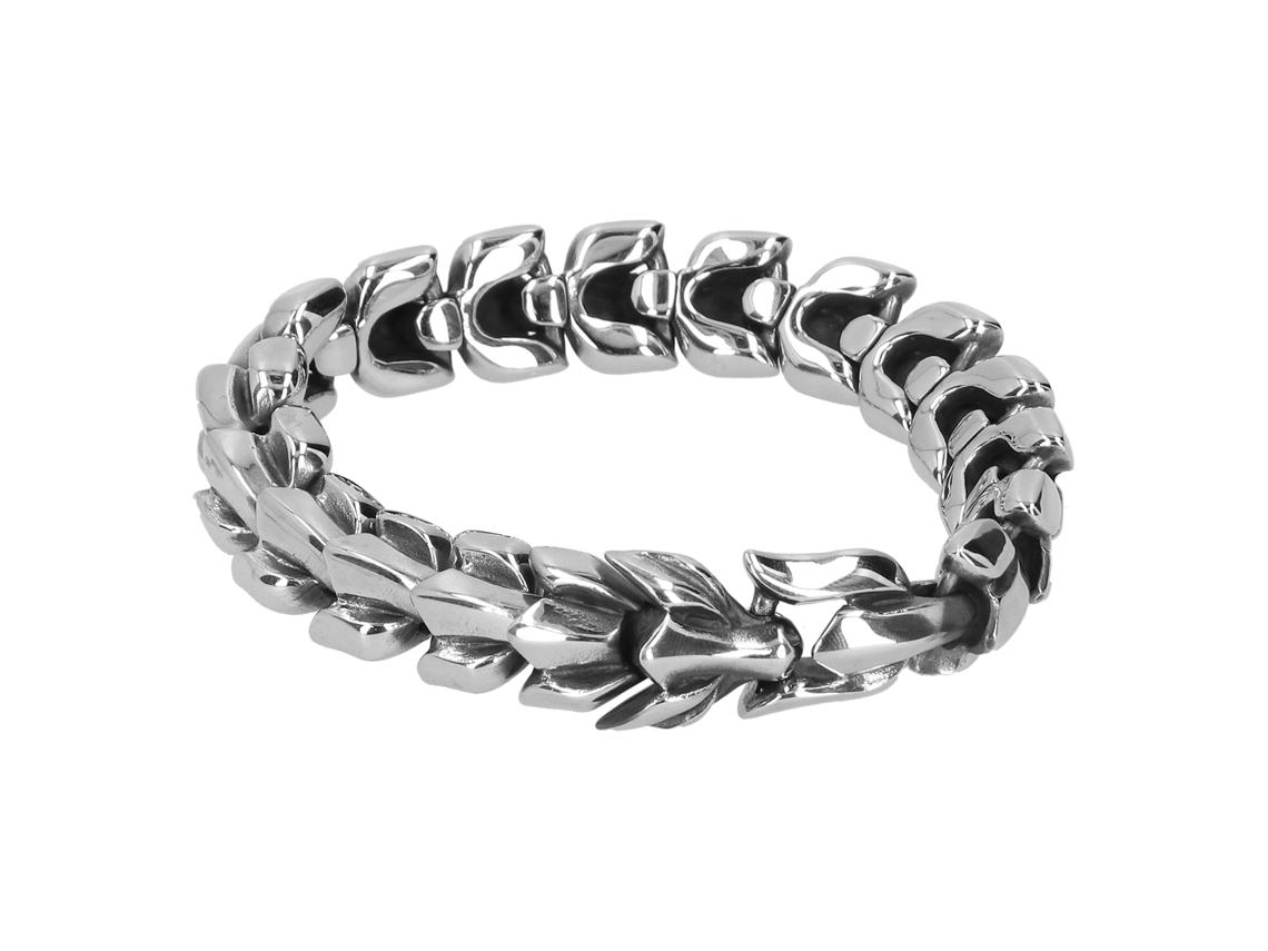 Pulseira De Aço Titânio Estilo Punk Com Decoração