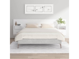 Vidaxl Cabeceira Cama + Roupeiros Madeira Processada Branco