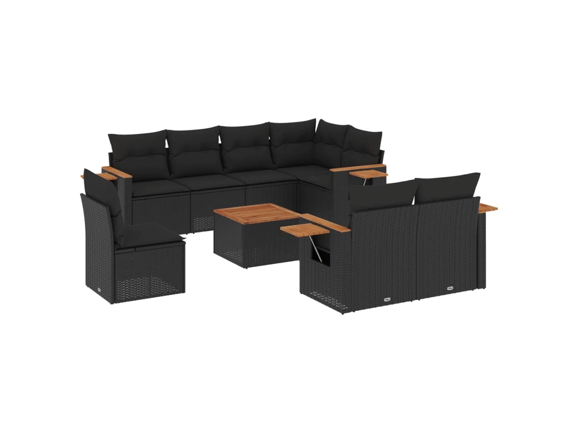 Garden Sofa Set, Garden Sofa Sets Vidaxl Preto Rattan / Vime (n/a)