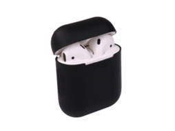 Capa Zruxe Para Airpods 1/2 Silicone Preta (protecao Total, Suporta Carregamento Sem Fios)