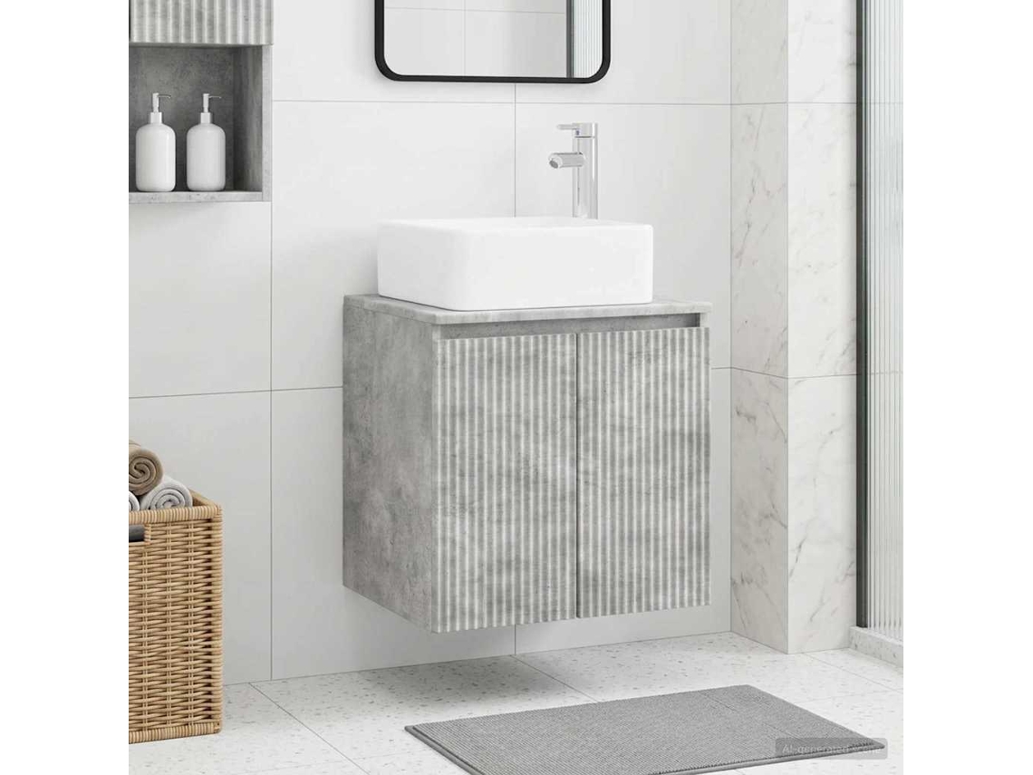 Vidaxl Vaidade Com Pia Suspensa Cinzento Cimento 49,5 X 41 X 63 Cm