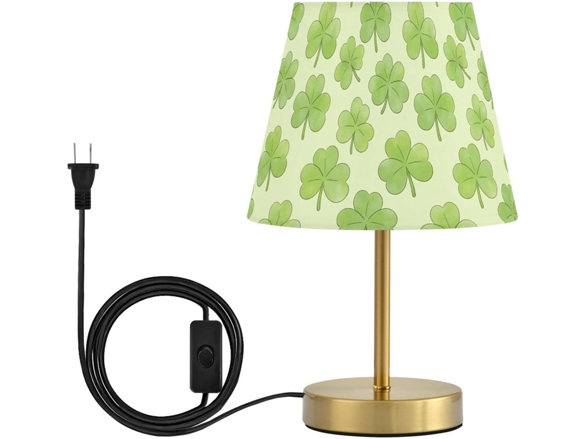 Abajur De Mesa Yuiboo Em Formato Trevo Verde Claro, 3 Modos De Iluminação, Com Cúpula De Tecido Para Sala Estar