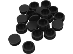 Healeved Conjunto De 20 Peças Tampas Redondas Antiderrapantes Nylon 38mm Para Tubos Quadrados, Tampas Plásticas Para