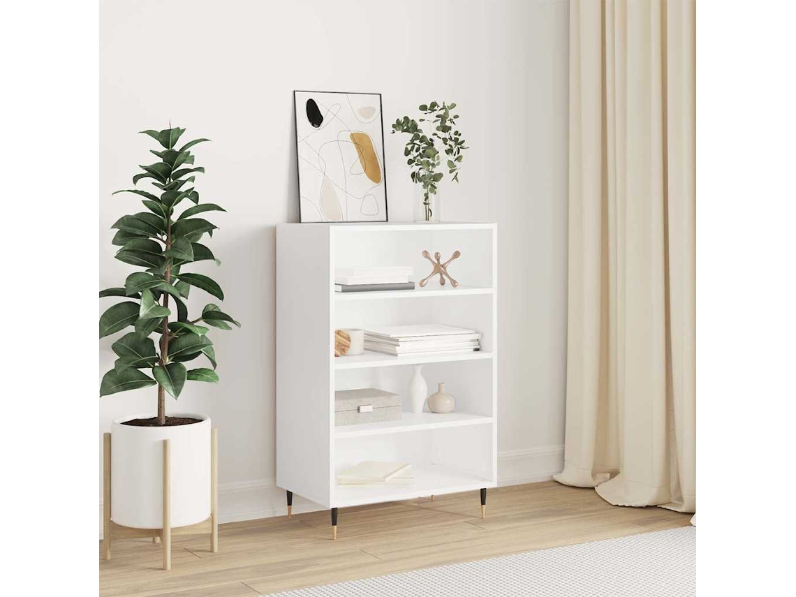 Vidaxl Armário Alto 57x35x90 Cm Derivados De Madeira Branco