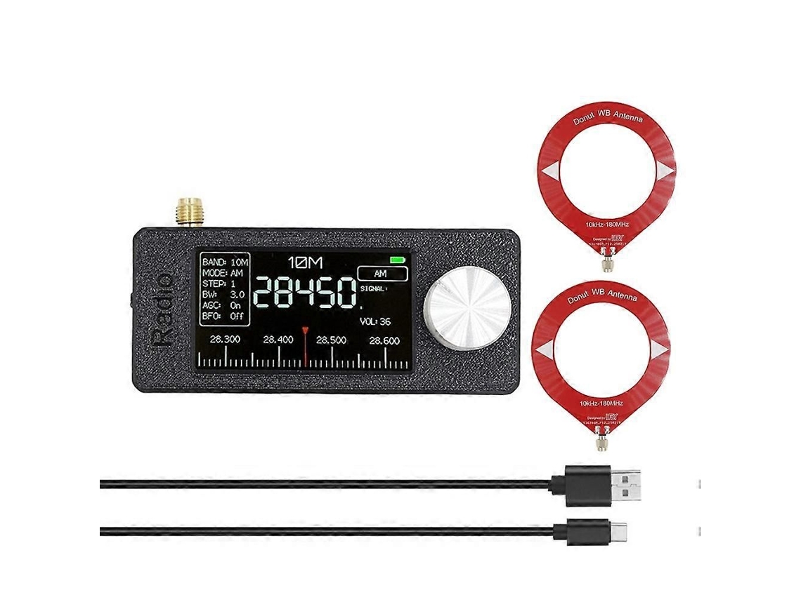Mini Receptor de Rádio Si4732 10khz 180mhz Portátil + Antena Loop Am Fm Hf Sw Mw Vhf Rádi o GOKOCO