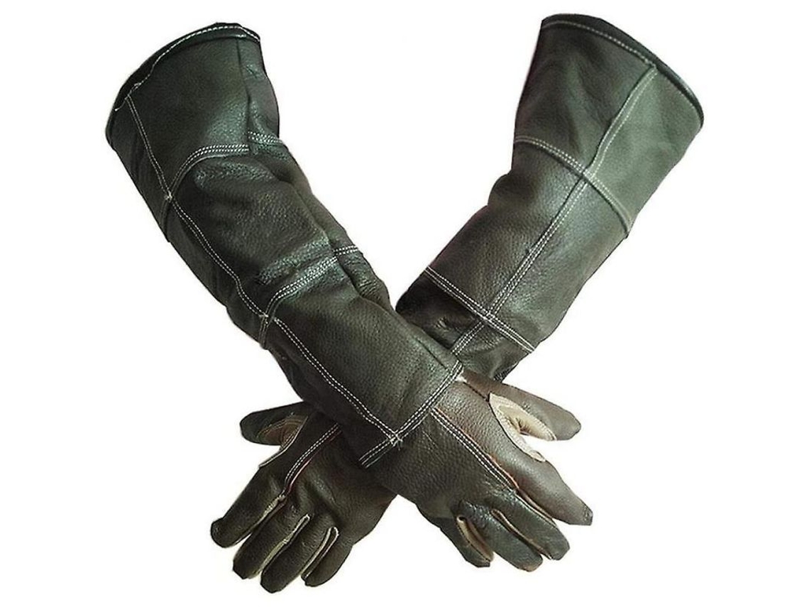 Luvas De Proteção Antimordida De Couro, Comprimento 60cm Para Manejo De Animais, Répteis, Gatos, Jardinagem
