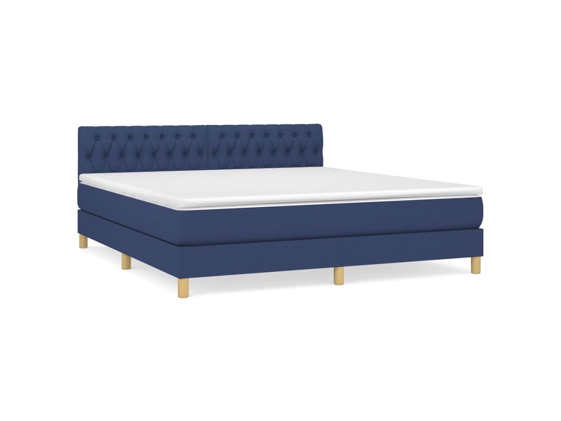 Box Spring Bed, Box Spring Beds Vidaxl Azul Tecido (180 X 200 Cm)