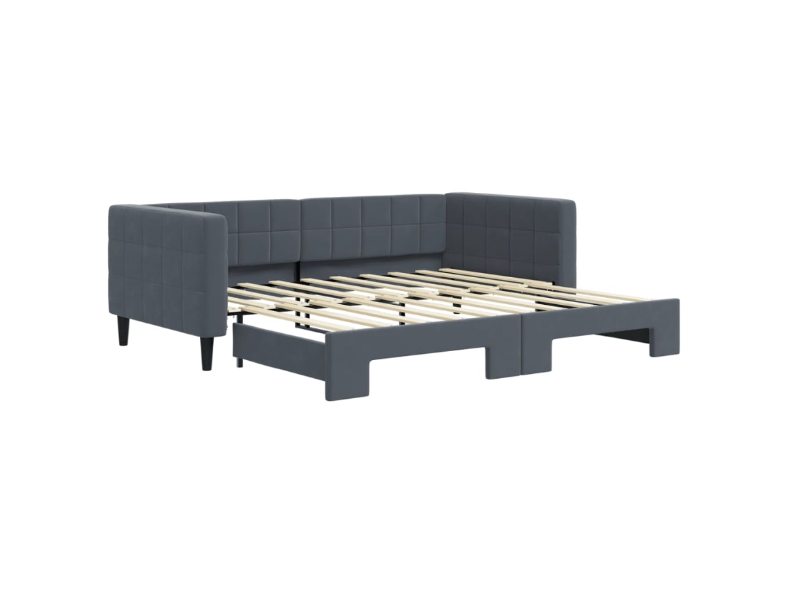 Daybed With Trundle, Daybeds With Trundles Vidaxl Cinzeto Veludo (90 X 190 Cm)