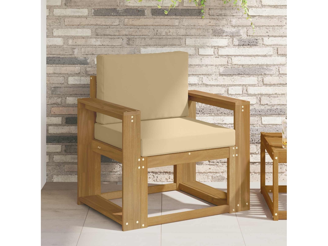 Vidaxl 2 Peça Conjunto De Sofás Para Exterior Poliéster Branco E Bege