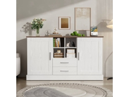 Aparador Clássico - Com 2 Portas 2 Gavetas 4 Compartimentos - Branco