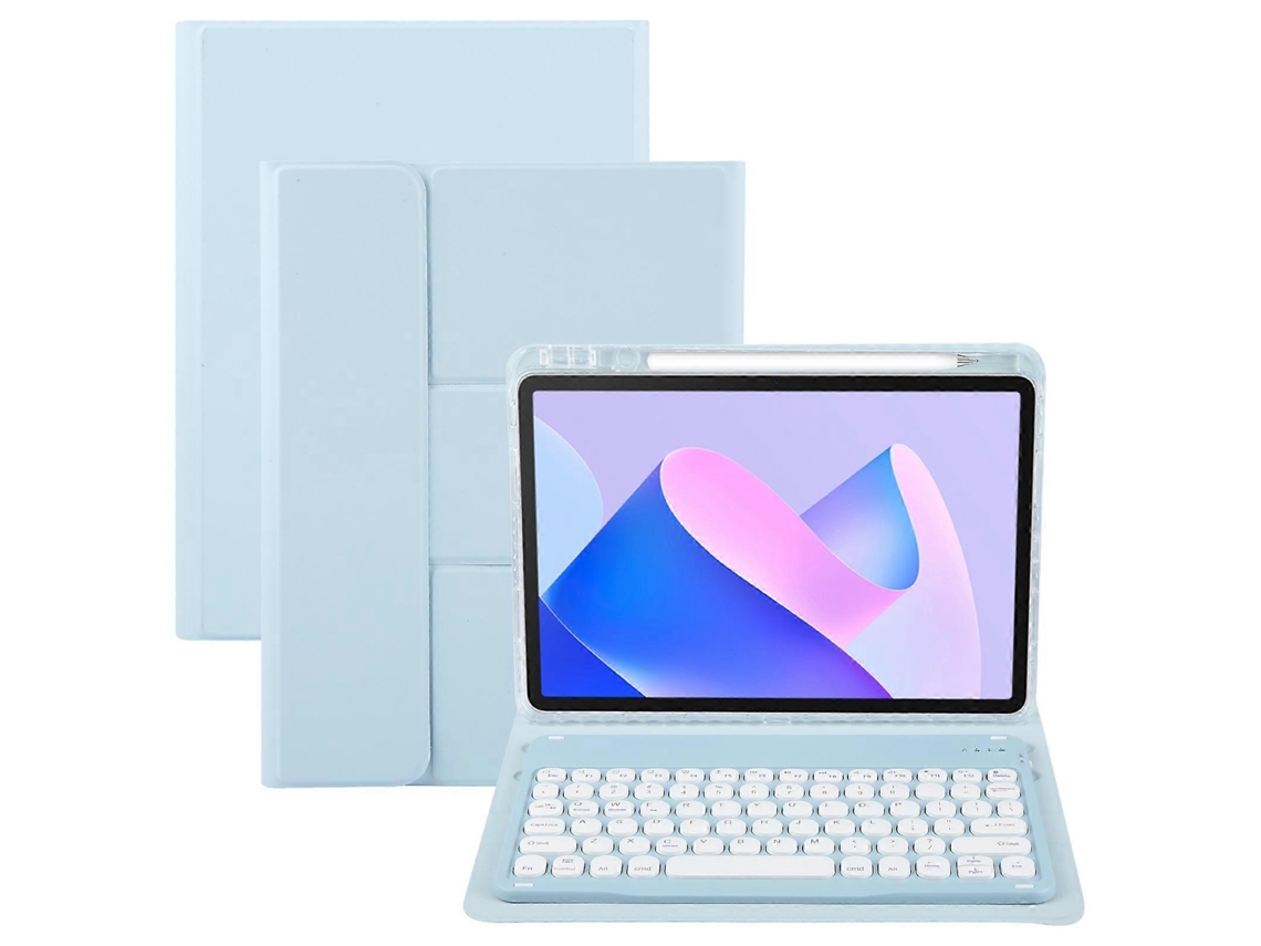Capa De Couro Com Teclado Bluetooth De Botões Redondos E Suporte Giratório Para Huawei Matepad 11 2023/2021