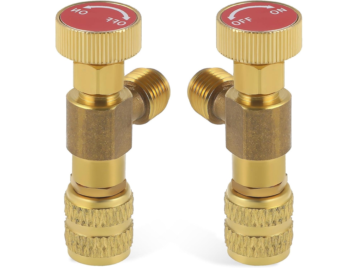 Válvula de segurança de 5/16'' para fornecimento de refrigerante em ar condicionado, em latão.