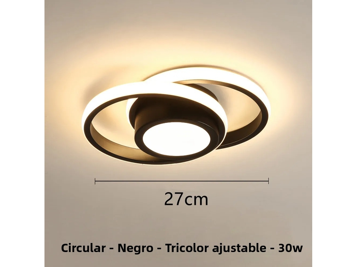 Luminária Led Moderna para Corredor em Estilo Nórdico MDUG (preto 30w)
