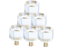 Nuobesty Conjunto De 6 Puxadores Octogonais Cristal Para Armários, Cômodas E Penteadeiras