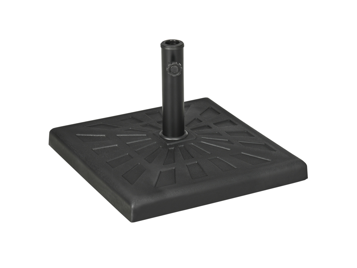 Base Chapéu De Sol Resina E Metal Cor Preto 51x51x32 Cm Outsunny