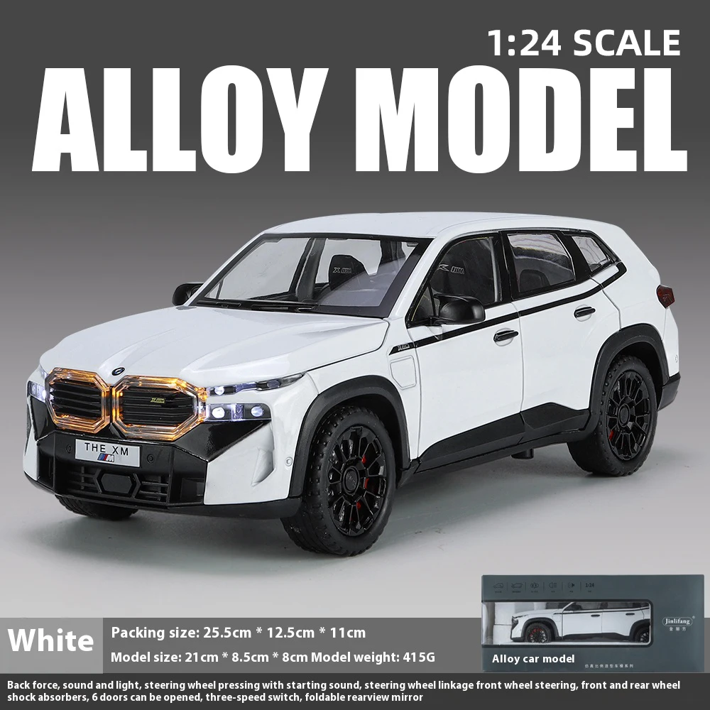 (branco) Miniatura De Carro Em Liga Metálica Xm, Escala 1/24 - Veículo Off-road Em Metal Fundido