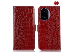 Capa De Celular Em Couro De Crocodilo Com Camada Superior De Couro Bovino Para Honor 400