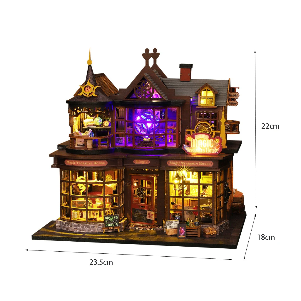 Kit para Montar uma Mini Casa. Móveis e Decorações de Madeira para Casa de Bonecas. MDUG