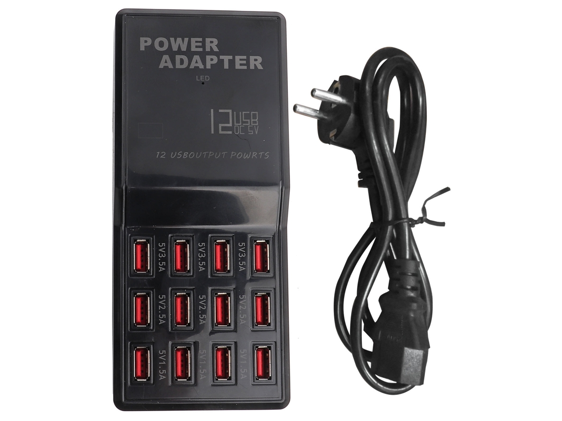 Aetheria carregador Rápido Usb Hub 12 Portas para Celular e Tablet com Proteção Inteligente