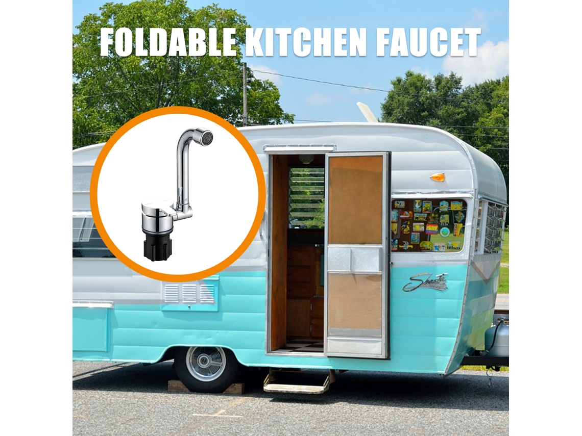 Torneira Dobrável 360° Caravan Cozinha Com Mangueiras