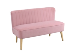 Sofá De Tecido, 2 Lugares, Estofado, Lounge, Largo, Rosa, Envio Rápido